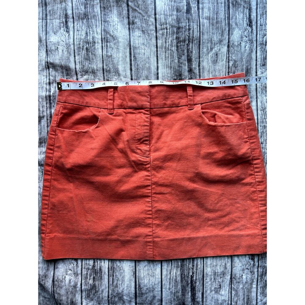 J Crew Orange Corduroy Cotton Strech Mini Skirt 6